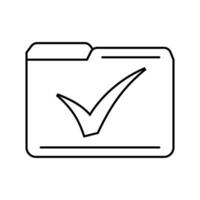 folder check mark line icon vector illustration