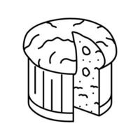 Panettone un pan italiano cocina línea icono vector ilustración