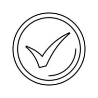 check mark circle line icon vector illustration