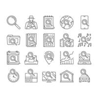 search web website internet icons set vector