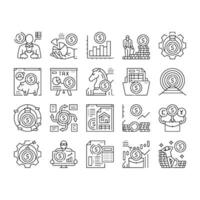 financial advisor meeting icons set vector