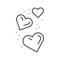 fly heart line icon vector illustration
