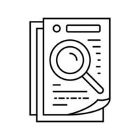 document search magnifying glass line icon vector illustration