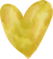 amarelo aguarela coração elemento clipart png