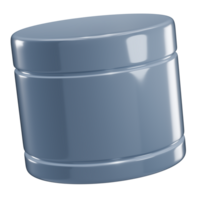 Cute Blue Herb Grinder 3D Object Transparent Background png