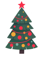 Colorful Christmas tree hand drawn style png