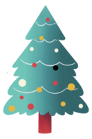 Colorful Christmas tree hand drawn style png