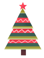 Colorful Christmas tree hand drawn style png