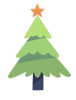 Colorful Christmas tree hand drawn style png