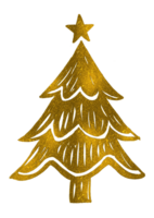 Gold glitter particles Christmas tree with star png