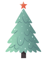 Colorful Christmas tree hand drawn style png