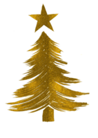 Gold glitter particles Christmas tree with star png