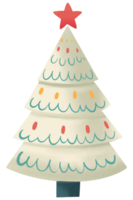 Colorful Christmas tree hand drawn style png