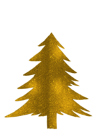 Gold glitter particles Christmas tree with star png