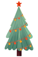 Colorful Christmas tree hand drawn style png