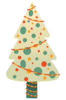 Colorful Christmas tree hand drawn style png