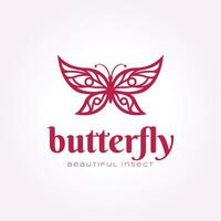sencillo mariposa logo icono línea Arte diseño, insecto vector ilustración