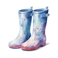 ai generado niños botas de lluvia para Navidad evento. acuarela estilo. ai generado png