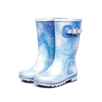 ai generado niños botas de lluvia para Navidad evento. acuarela estilo. ai generado png