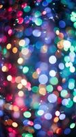 ai generado un bokeh efecto foto de vistoso Navidad luces