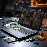 AI generated online tutorials or consulting forums dedicated to laptop repairs photo