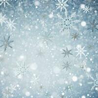 AI generated A white background with sparkling snowflakes photo