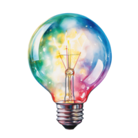 AI generated Christmas Light Bulb For Christmas Event. Watercolor Style. AI Generated png