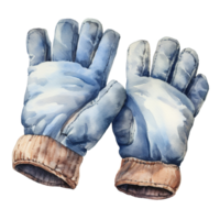 AI generated Winter Gloves For Christmas Event. Watercolor Style. AI Generated png