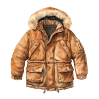 AI generated Winter Jacket For Christmas Event. Watercolor Style. AI Generated png