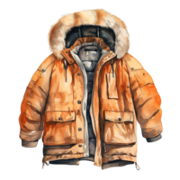 AI generated Winter Jacket For Christmas Event. Watercolor Style. AI Generated png