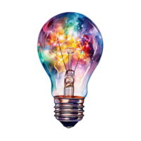 AI generated Christmas Light Bulb For Christmas Event. Watercolor Style. AI Generated png