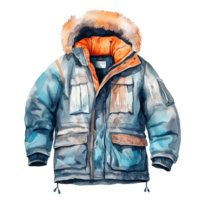 AI generated Winter Jacket For Christmas Event. Watercolor Style. AI Generated png