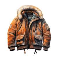 AI generated Winter Jacket For Christmas Event. Watercolor Style. AI Generated png