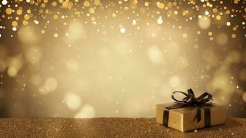 AI generated An elegant gold glitter background for a message, suitable for a sophisticated celebration photo