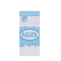 Groceries theme 3D milk product , Fresh Milk carton on a transparent background , 3D rendering png