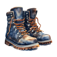 AI generated Winter Boots For Christmas Event. Watercolor Style. AI Generated png