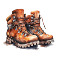 ai generado invierno botas para Navidad evento. acuarela estilo. ai generado png