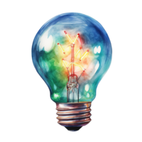 AI generated Christmas Light Bulb For Christmas Event. Watercolor Style. AI Generated png