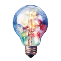 AI generated Christmas Light Bulb For Christmas Event. Watercolor Style. AI Generated png