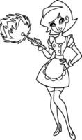 Maid Line Art vector