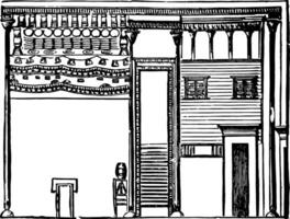 egipcio vivienda casas Clásico grabado. vector