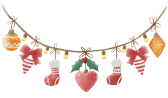 slinger waterverf Kerstmis decoraties hand- getrokken illustraties waterverf winter geïsoleerd decors, afdrukbaar, decors, kaarten, uitnodigingen, groet kaarten, vakantie cadeaus png