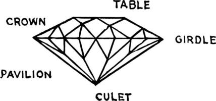 Diamond Cut vintage illustration. vector