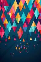 AI generated A bold and colorful geometric background with a customizable message photo