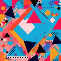 AI generated A bold and colorful geometric background with a customizable message photo