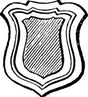 tressure son generalmente formas un frontera a el escudo, Clásico grabado. vector