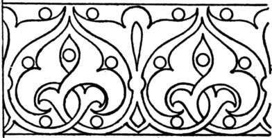 Painted Link Border found in a Cathedral in Brandenburg, vintage engraving. vector