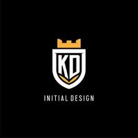 Initial KD logo with shield, esport gaming logo monogram style vector