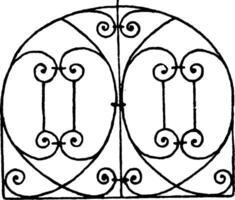 Grill Panel is an Italian Renaissance design, vintage engraving. vector