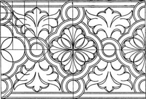 Byzantine Interlacement Band consists of wavy arcs, vintage engraving. vector